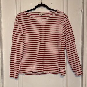 Alex Mill Red and White Striped Long Sleeve Tee